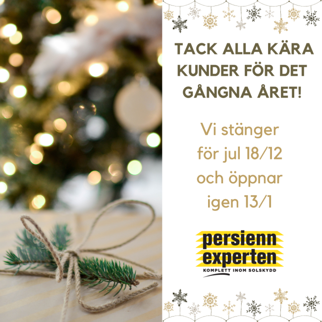 Persiennexperten julstängt 2024